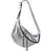 SH Leder Daniela G768 - Borsa da donna unisex in vera pelle, 49 x 28 cm, argento, Grande