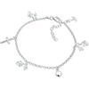Elli Bracciale Donna Croce Cuore Ciondoloncora con Cristalli in Argento Sterling 925