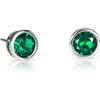 namana Orecchini Solitari in Argento 925 con Pietre Verdi, Semplici Orecchini Verde Smeraldo da Donna in Argento Sterling 925, Orecchini Verdi per Donna e Ragazza con Zirconi Verde Smeraldo