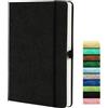 Beinushor Taccuino Puntinato - Journal Puntinato A5, Dotted Journal con Carta da 120GSM, 164 Pagine Punteggiate, Passante per Penna, Tasca Interna, Fascia Elastica, Nero