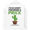 Tongue in Peach Scusa Cards - I'm So Sorry for Being a Pr* ck Cactus Card - Divertente biglietto di scuse - Biglietti per amici - Biglietti per dire scusa - CBH2021