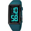 TONSHEN Sportivo Digitale Orologio 50M Impermeabile LED Elettronico Retroilluminazione Numeri Grandi Cronometro Plastica Cassa Gomma Cinturino Outdoor Orologi da Polso (Blu)