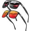 Perfectmiaoxuan Occhiali da Sole Polarizzati Uomo Donna, Montatura Classica, Lenti Pilota HD, Golf Guida Pesca, UV400, Unisex - Adulto, Verde, Classico
