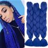 Dcbaboo Extension per Treccine Africane Blu 60cm Extension Capelli Finti per Treccine Africane Extension Trecce Capelli Sintetici Kanekalon 3 Ciocche Ombre Jumbo Braiding Hair, Blu zaffiro