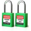 POFET 2PCS 38mm / 1.5 pollici Lockout Tagout Locks, lucchetto di sicurezza, plastica verde