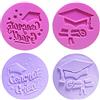 Keepaty Timbri per biscotti di laurea, 2 pezzi, con scritta Congrats Grad, motivo diploma, design 3D per fondente, per cuocere biscotti, biscotti, decorare torte, zucchero, cupcake