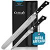 Cutluxe Set BBQ 2 Pezzi - Sfilettare Pesce e Prosciutto, Acciaio Tedesco | Lama da 30cm per carne e disosso da 15cm; bordo granton affilato a mano; manici ergonomici