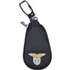 Enzo Castellano Portachiavi in Pelle in Box con Zip scomparto telecomando o chiave, con targhetta Logo LAZIO, Prodotto Ufficiale SS LAZIO 171842