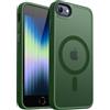 CANSHN Cover Magnetica Opaca per iPhone iPhone SE 3/2 (2022/2020), iPhone 8, iPhone 7, [Compatibile con MagSafe] Custodia Traslucida Opaca Protettiva Sottile Antiurto 4,7 Pollici - Verde Profondo