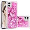 COTDINFORCA Case for iPhone 12 PRO(6.1 inch) Custodia Bling，12 Max Liquid Cases Glitter Sparkle Floating Silicone Shockproof Phone Cover per iPhone 12 PRO / 12 Max (2020) Cherry Blossoms YB.