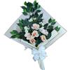DRW Bouquet di fiori per cimitero Bouquet Fiori artificiali con vaso per mettere in vaso 78x63x20 cm (Magnolias Salmon)