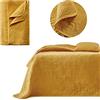 room99 Leila Elegante copriletto in senape, 200 x 220 cm, versatile come copriletto o copridivano, coperta per letto e divano, trapunta stile ideale come bedspread