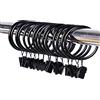 SeeRaphee Metallo tendaggi Anelli per tende nere con clip Diametro interno 38 mm / 1,5 pollici Set di 20, lavorazione galvanica