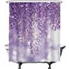 Ulticool Tenda da doccia - Pianta sospesa fiori naturali - 180 x 200 cm - lavabile - Anti muffa - con 12 anelli - viola