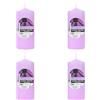 H HANSEL HOME Set de 4 Candele Profumate Lavanda, Candela Lilla a Colonna Profumada 11x4.7cm, Candela Profumada 25 Ore di Combustione