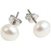Sophia Rose Orecchini a Bottone in Argento Sterling Rodiato con Perle d'Acqua Dolce Coltivate AAA - Eleganza Classica per Ogni Occasione