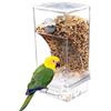 Jortmrd Mangiatoia per Uccelli Automatica,Uccelli Alimentatore in Acrilico, Mangime Trasparente, Acqua Potabile Automatici per Pappagalli, Canarini, Parrocchetti, Merli e Altro