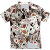 Byblos KMMBBTY Men Donne 3D Stampa Poker Teee Camicia Divertente Manica Corta Camicie Casual Button Down Bavero T Shirt Poker L