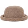 Plancholo Cappello Fedora in lana da donna, caldo cappello invernale con fibbia floppy, Marrone, Taglia unica