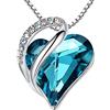 Leafael Collane Cuore Infinito Donna con Pietre di Nascita | Collezione collane Cuore Infinito con cristalli colorati; regalo donna per compleanno, Natale o Festa della Mamma