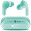 Music Sound - Auricolare Bluetooth TWS SLIDE - Wireless - Design in-ear - Dotato di Display Led - Play Time 26 Ore - Verde
