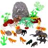 ZANIMO & CO - Barile di Animali della Giungla e Accessori - 032905 - Multicolore - Plastica - 31 pezzi - Giocattolo per Bambini - Realistico - Miniatura - Assortimento di Animali - A partire dai 3anni