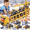 Tacobear Veicoli Da Cantiere Giocattolo per Bambini con Gru Bulldozer Rullo Compressore Carrello Elevatore Giocattolo Veicoli da Costruzione grande Camion Macchinine Giocattolo Regalo Bambini 3 4 5 6 7 anni