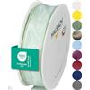 Halbach Seidenbänder Nastro regalo di alta qualità con bordo in filo, larghezza 25 mm, lunghezza 25 m, certificato Öko-Tex 100, prodotto in Germania, colore: menta chiaro