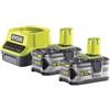 Ryobi Kit caricabatterie singolo e due batterie di ricambio ryobi rc18120-250 18v 5ah