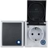Rev Ritter 0510231777, Presa elettrica con interruttore deviatore, IP44, montaggio soprapiano