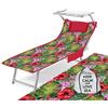 Tex family Telo Mare Lettino Teddy in Microfibra con Tasche Misura CM. 80 X 190 (Tropicale)