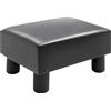 HOMCOM Poggiapiedi Rettangolare Imbottito e Rivestito in Ecopelle Nera, 40x30x24 cm, Max. 100kg, per /Soggiorno/Ingresso|Aosom