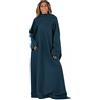 OHS Coperta in pile polare con maniche indossabili, super morbida e calda, blu navy, 135 x 170 cm