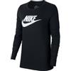Nike Maglietta da tennis da donna (a maniche lunghe) Nike Swoosh Essential LS Icon Ftr - black/white