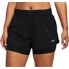 Nike Pantaloncini da tennis da donna Nike Dri-Fit One 2-in-1 Shorts - black/reflective silver