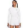 Nike Maglietta da tennis da donna (a maniche lunghe) Nike Court Advantage Dri-Fit 1/4-Zip Tennis Mid Layer - Bianco