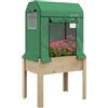 Outsunny Letto per Orto Rialzato con Mini Serra per Piante, Orto Urbano con Copertura in PE Verde e Struttura in Legno, 80x60x165cm