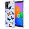 Topme Custodia per Telefono per TCL 403 (6 Inches), Cover per Cellulare con Motivo Verniciato Trasparente in Morbido Silicone TPU - La Farfalla