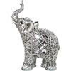 DRW Figura di un elefante in resina con specchi in argento 17 x 8 x 30 cm