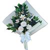 DRW Bouquet di fiori per cimitero bouquet di fiori artificiali con vaso per mettere in vaso 78 x 63 x 20 cm (gigli e rose beige)
