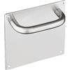 Amig - Maniglia con piastra quadrata e maniglia curva Mod.1 in acciaio inox 18/8 | per porte a battente per passaggio interno o esterno o ingresso | Misure - Maniglia: Ø19 x 151 mm, piastra: 180 x 180