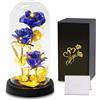 Touloube Rosa Regali per la Festa Della Mamma per Donne Mamma Moglie, Rosa Eterna Galaxy Rose per Lei, Fiori di Rosa con Luce a LED, Fiore Artificiale Regali Moglie Fidanzata Compleanno Anniversario Matrimonio