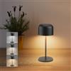Klighten Led Dimmerabile Lampada Da Tavolo Senza Fili, 3000K-6000K Piccola Ricaricabile Con Cavo Usb-C, Lampada Da Scrivania Per Interni/Esterni Touch, Nero, H21cm, Ip54, Luce Calda/Naturale/Fredda