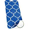 SilverRack Tappetino da bagno 100 x 40 cm (motivo Marocco blu scuro) - Tappetino antiscivolo per vasca da bagno senza BPA per bambini e neonati - Tappetino da doccia resistente alla muffa e lavabile