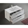 Mama Store IRIS 80 - Mobile Bagno Sospeso IN KIT DA MONTARE 80 CM QUERCIA BIANCO con Lavabo, Specchio e Lampada LED, L.81 X P.47 X H.53 cm