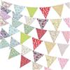 G2PLUS 10m Bandierine Multicolore,Ghirlanda di Bandierine,Banner Tessuto | 36 Bandiera Doppia Vintage Decorazione,Bunting Triangolo per Matrimoni Feste di Compleanno,Battesimo,Baby shower