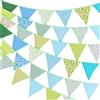 G2PLUS 10m Bandierine Verde,Ghirlanda di Bandierine,Banner Tessuto | 36 Bandiera Doppia Vintage Decorazione,Bunting Triangolo per Matrimoni Feste di Compleanno,Battesimo,Baby shower