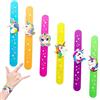 POPOYU 6 braccialetti a schiaffo in silicone con unicorno, braccialetti a scatto, riempitivi per sacchetti per feste con unicorno, braccialetti in silicone per bambini e ragazze, regali di compleanno