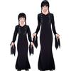W WIDMANN MILANO Party Fashion - Costume da bambina Dark Girl, abito lungo nero, look gotico, per Halloween, Carnevale