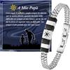 FANCIBAND Regalo Papà Bracciale Uomo Acciaio Inox Doppio con Bussola Portafortuna, Idee Regali per il Papà Compleanno Natale Festa Del Papà Anniversario 30 40 50 60 70 80 Anni